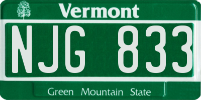 VT license plate NJG833