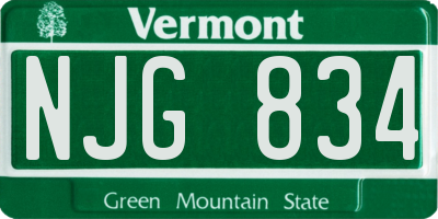 VT license plate NJG834