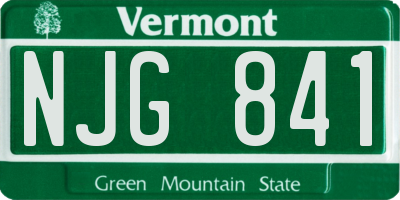VT license plate NJG841