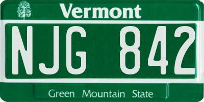 VT license plate NJG842