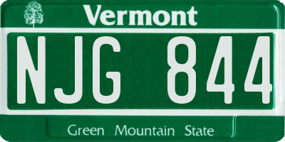 VT license plate NJG844