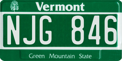 VT license plate NJG846