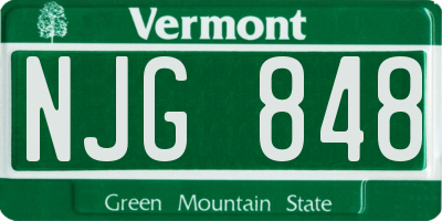 VT license plate NJG848