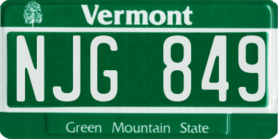 VT license plate NJG849