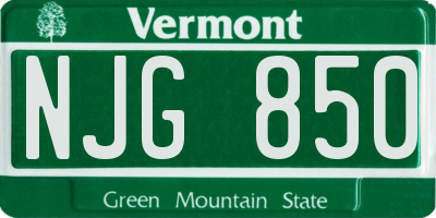 VT license plate NJG850