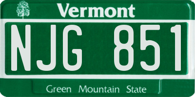 VT license plate NJG851