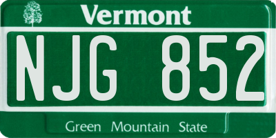 VT license plate NJG852
