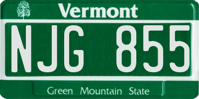 VT license plate NJG855