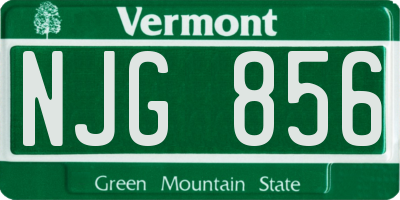 VT license plate NJG856