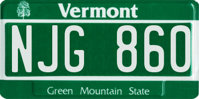 VT license plate NJG860