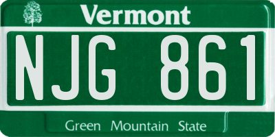 VT license plate NJG861