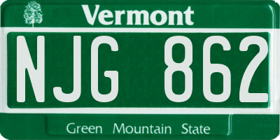 VT license plate NJG862