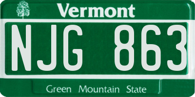 VT license plate NJG863