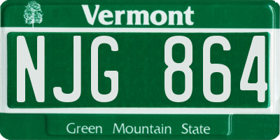 VT license plate NJG864