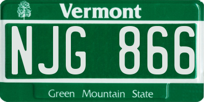 VT license plate NJG866
