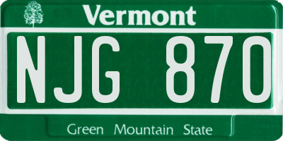 VT license plate NJG870