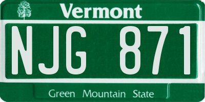 VT license plate NJG871
