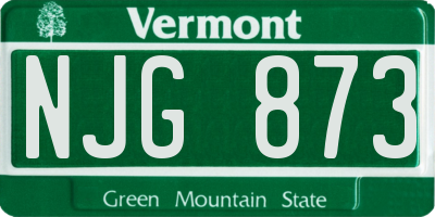 VT license plate NJG873