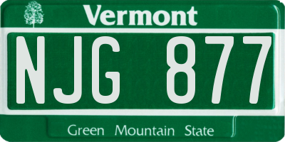 VT license plate NJG877