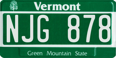 VT license plate NJG878