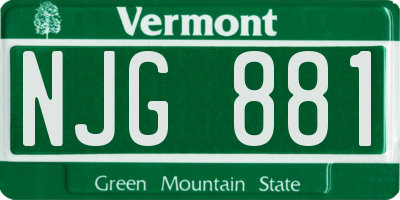 VT license plate NJG881