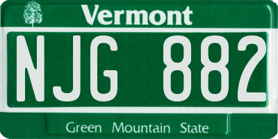 VT license plate NJG882