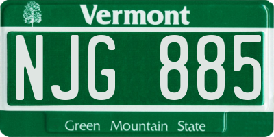 VT license plate NJG885