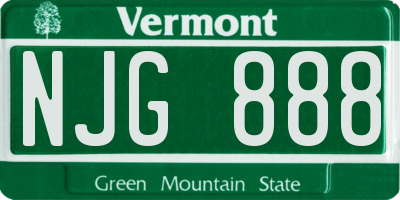 VT license plate NJG888