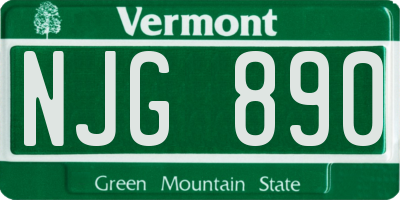 VT license plate NJG890