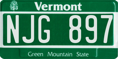VT license plate NJG897