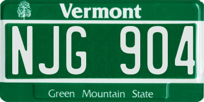 VT license plate NJG904