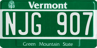 VT license plate NJG907