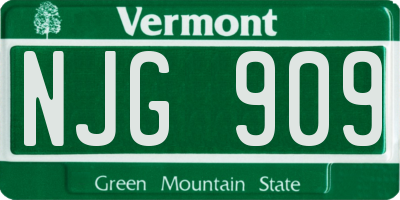 VT license plate NJG909