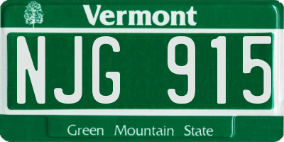 VT license plate NJG915