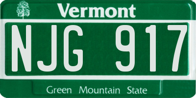 VT license plate NJG917