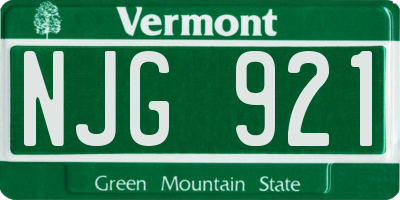 VT license plate NJG921