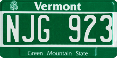 VT license plate NJG923