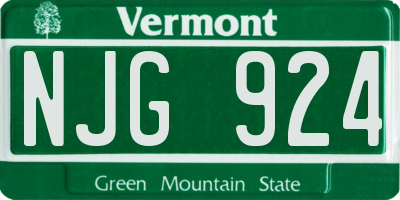 VT license plate NJG924
