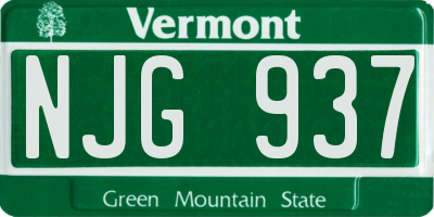 VT license plate NJG937