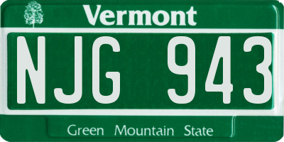 VT license plate NJG943