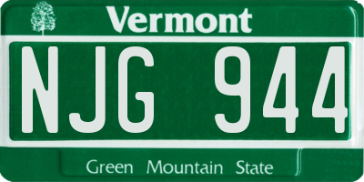 VT license plate NJG944