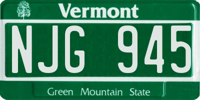 VT license plate NJG945