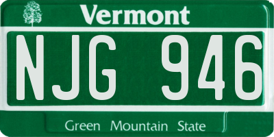 VT license plate NJG946