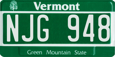 VT license plate NJG948