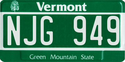 VT license plate NJG949