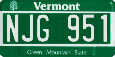 VT license plate NJG951