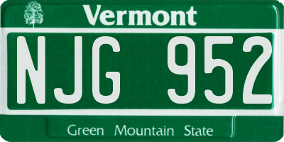 VT license plate NJG952