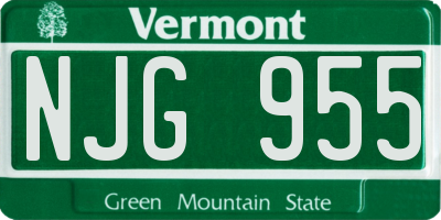 VT license plate NJG955