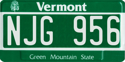 VT license plate NJG956