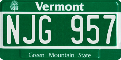 VT license plate NJG957